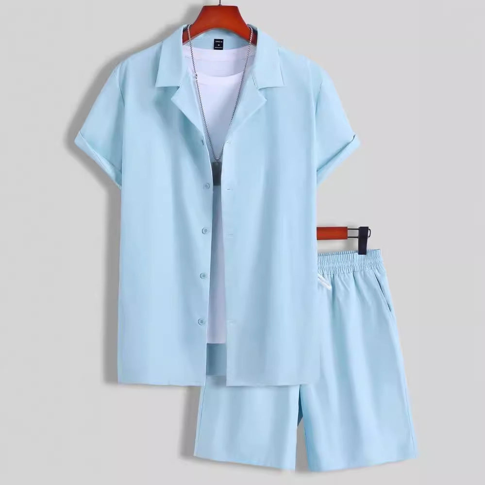 Cuban Collar Men's Clothing Set By SXRREAL.