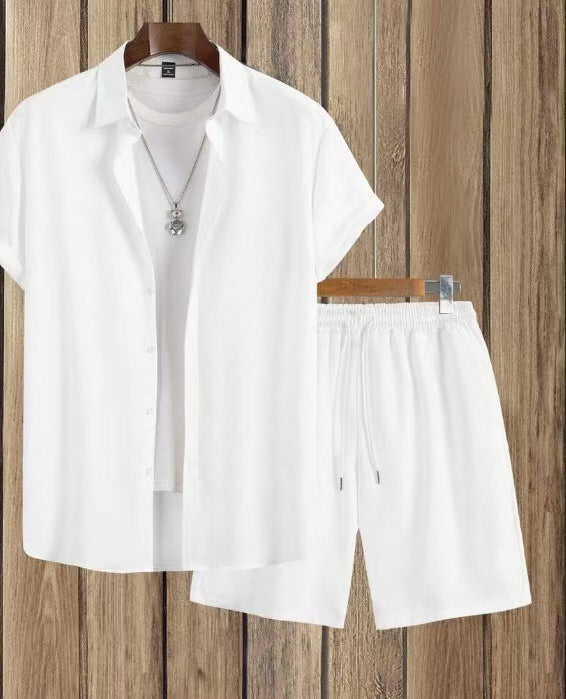 Cuban Collar Men's Clothing Set By SXRREAL.