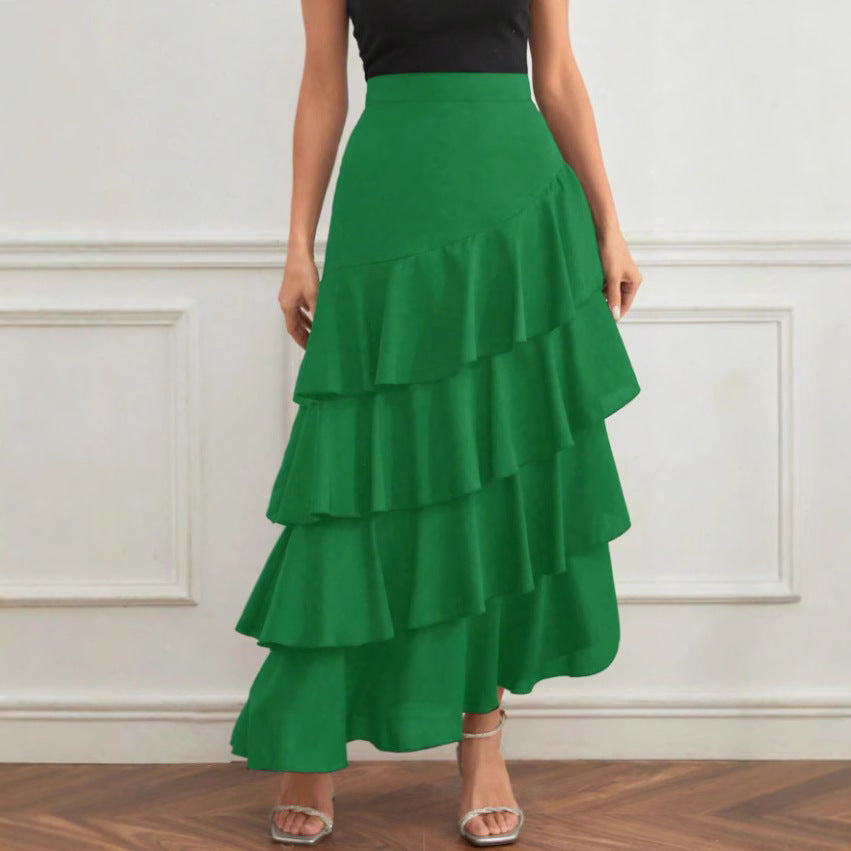 High Waist Irregular Long Skirt By SXRREAL.