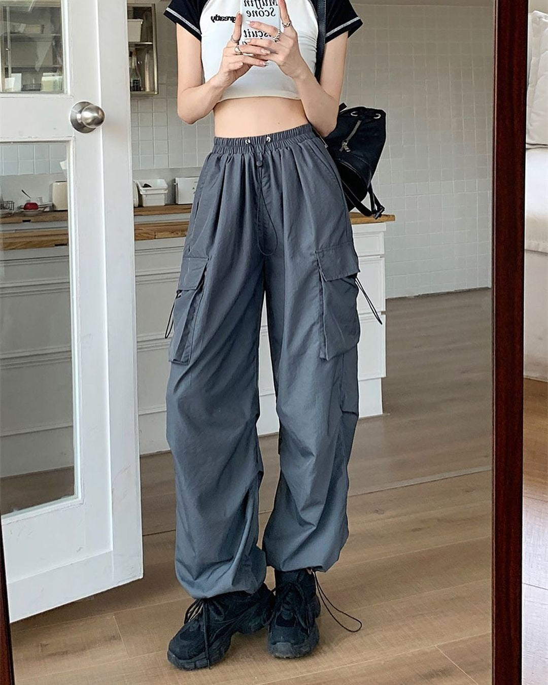 Women's Ultra-thin Wide-leg Ankle-tied Trousers By SXRREAL.