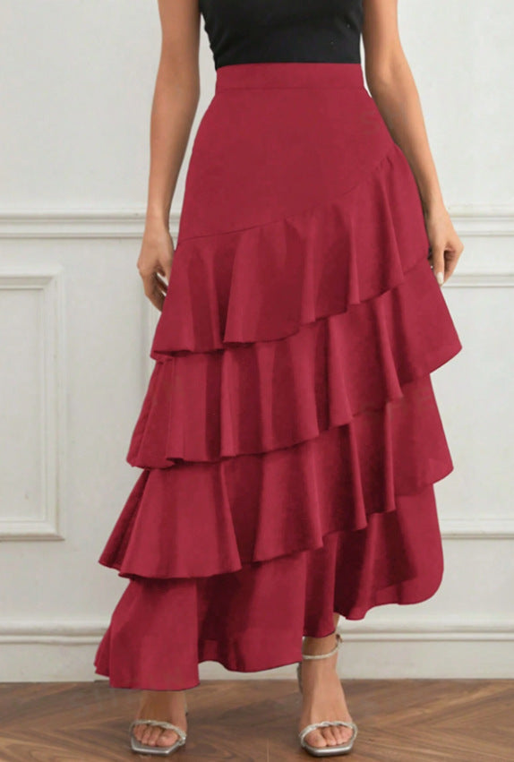 High Waist Irregular Long Skirt By SXRREAL.