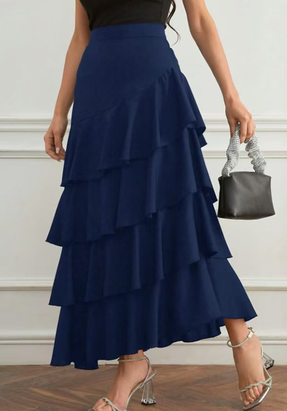 High Waist Irregular Long Skirt By SXRREAL.