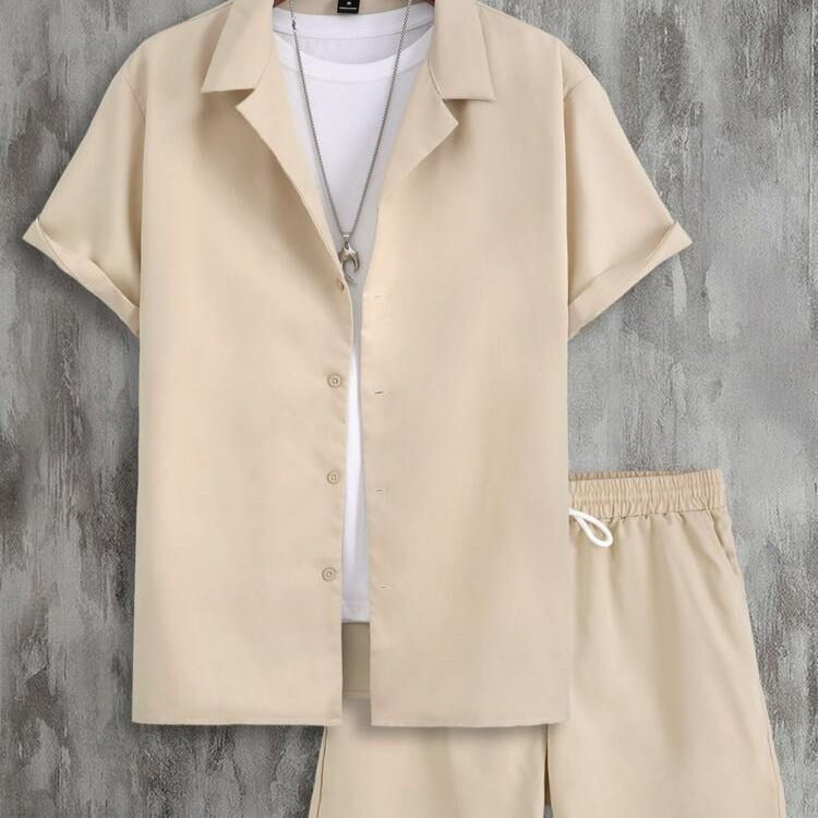 Cuban Collar Men's Clothing Set By SXRREAL.