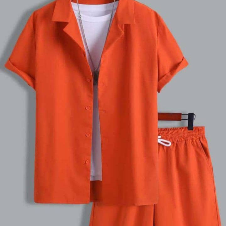 Cuban Collar Men's Clothing Set By SXRREAL.