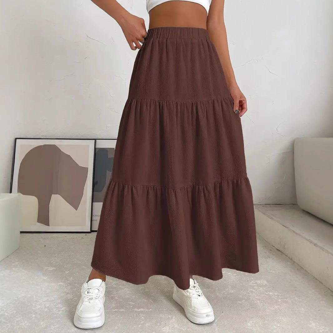 Women's Bohemian Pleated Layered Long Skirt By SXRREAL.