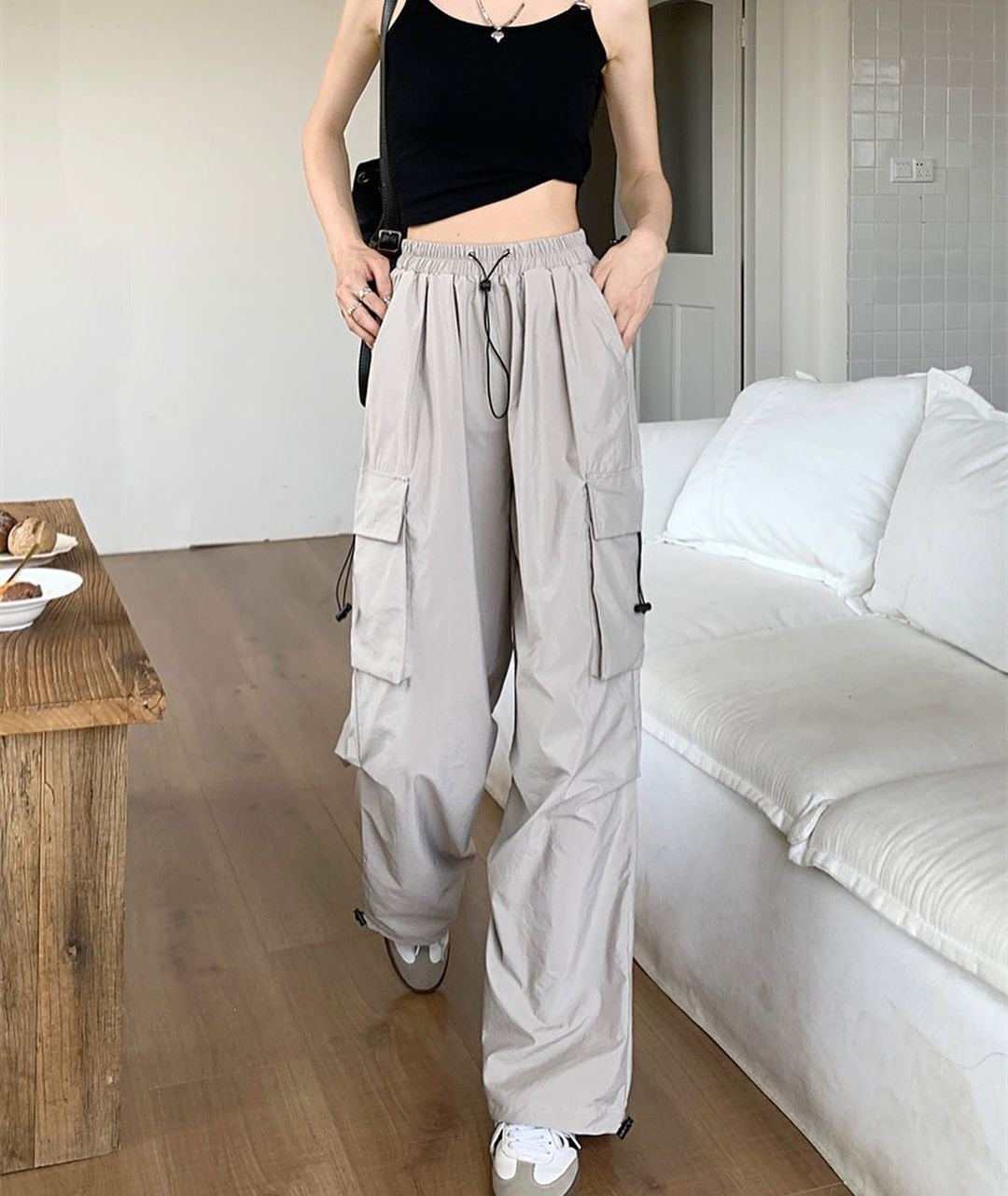 Women's Ultra-thin Wide-leg Ankle-tied Trousers By SXRREAL.