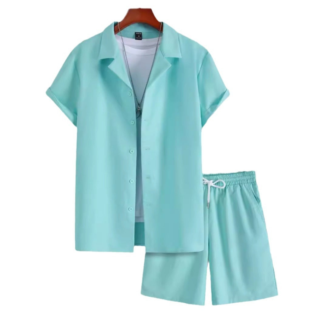 Cuban Collar Men's Clothing Set By SXRREAL.