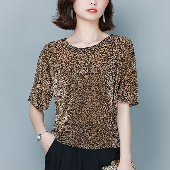 Loose-fitting Bright Silk Leopard Print Shirt By SXRREAL.