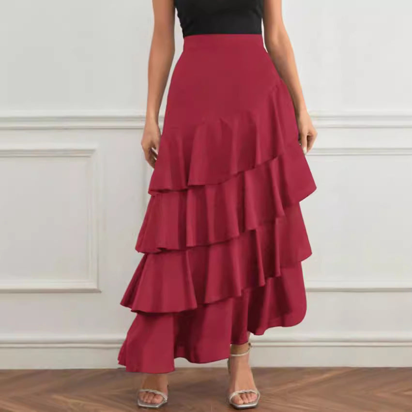 High Waist Irregular Long Skirt By SXRREAL.