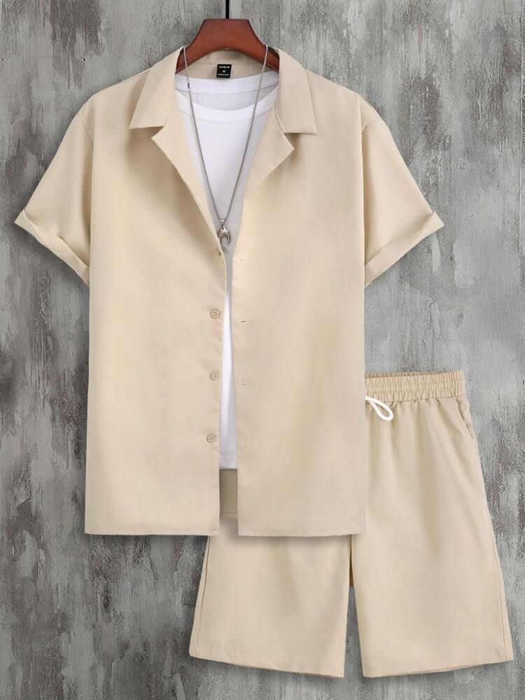 Cuban Collar Men's Clothing Set By SXRREAL.