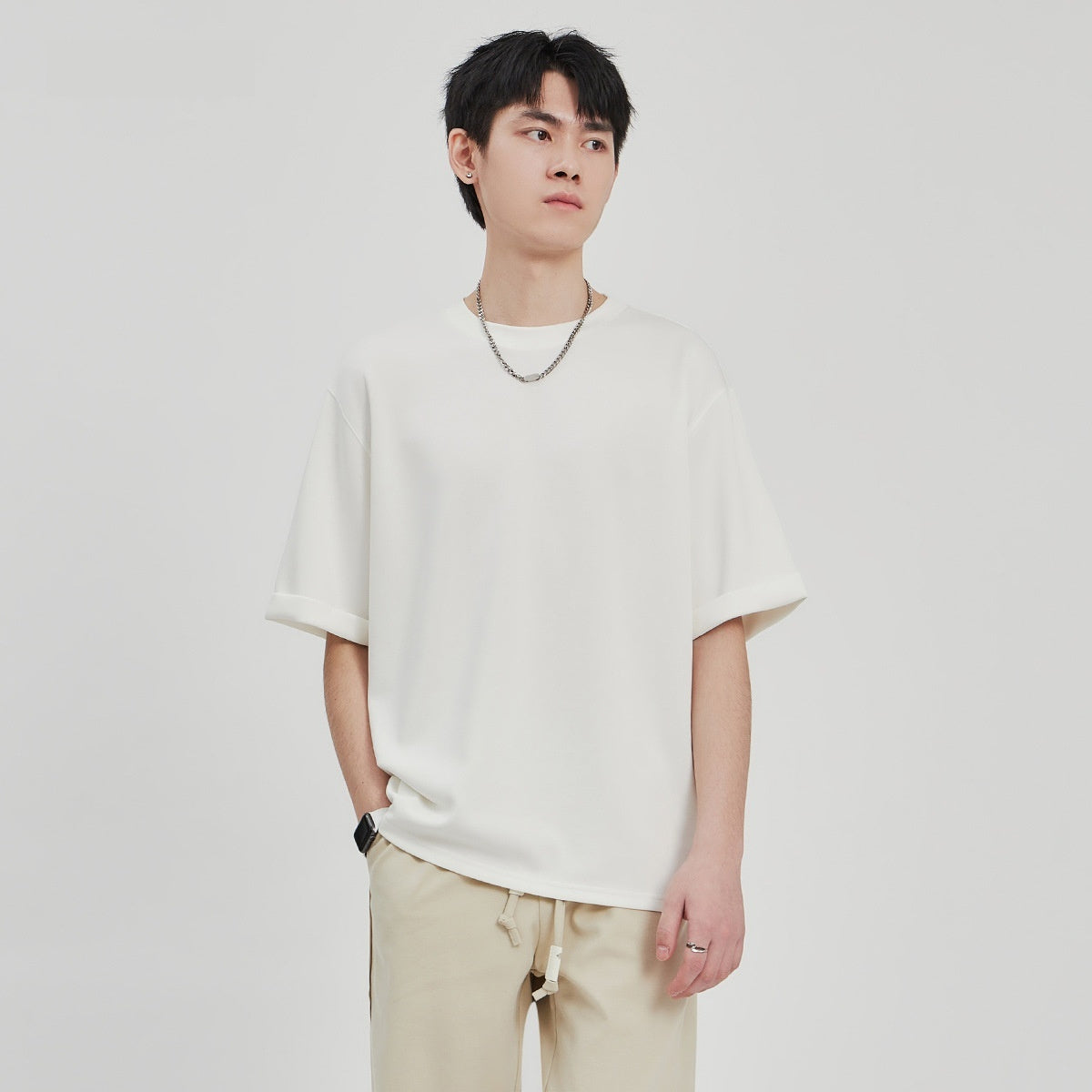 Men's Drape Knit Loose Casual T-shirt By SXRREAL.