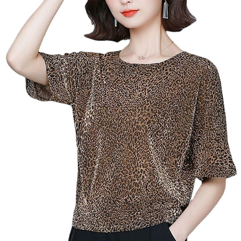 Loose-fitting Bright Silk Leopard Print Shirt By SXRREAL.
