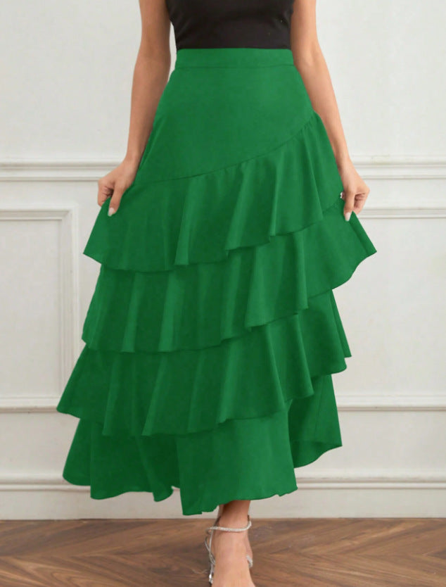 High Waist Irregular Long Skirt By SXRREAL.