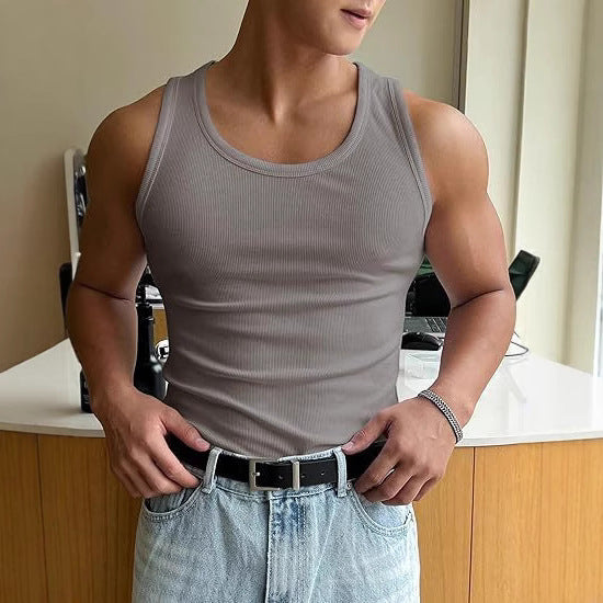 Men's Round Neck Workout Vest By SXRREAL.