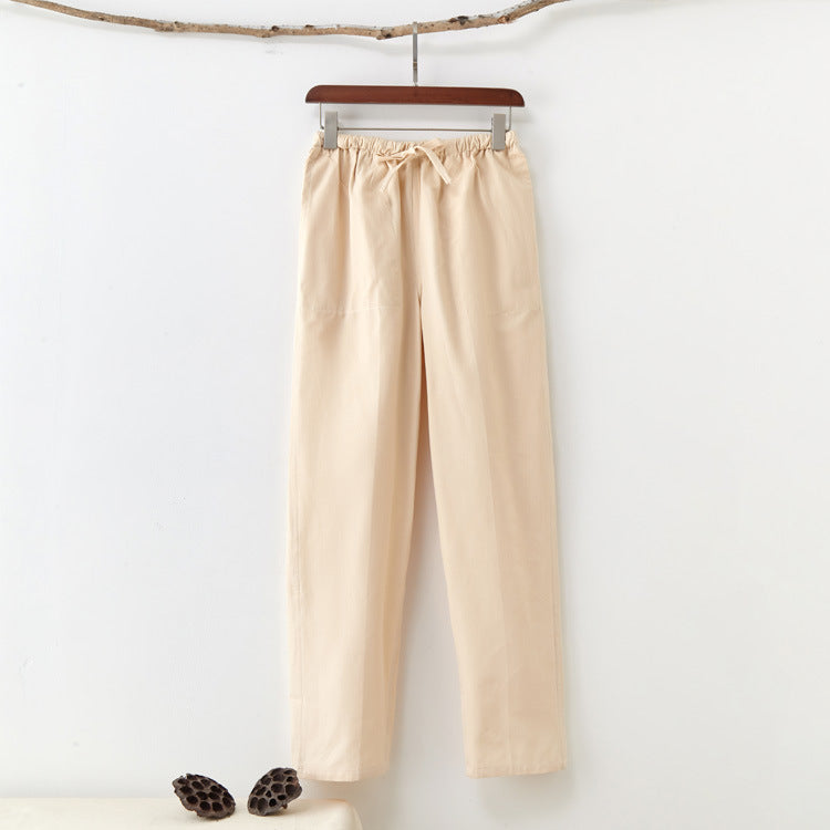 Men's Solid Color Coarse Fabric Casual Pants By SXRREAL.