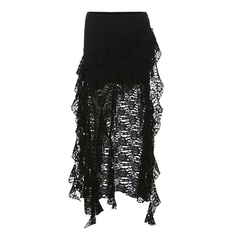 Women's Lace Wavy Pleated Skirt By SXRREAL.