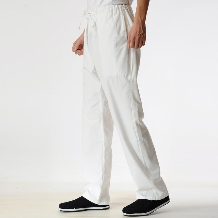 Men's Solid Color Coarse Fabric Casual Pants By SXRREAL.