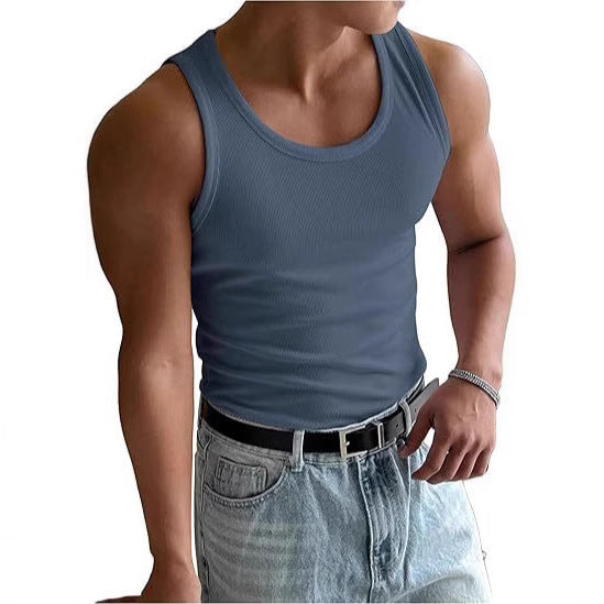 Men's Round Neck Workout Vest By SXRREAL.