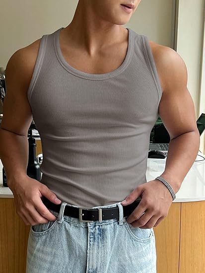 Men's Round Neck Workout Vest By SXRREAL.