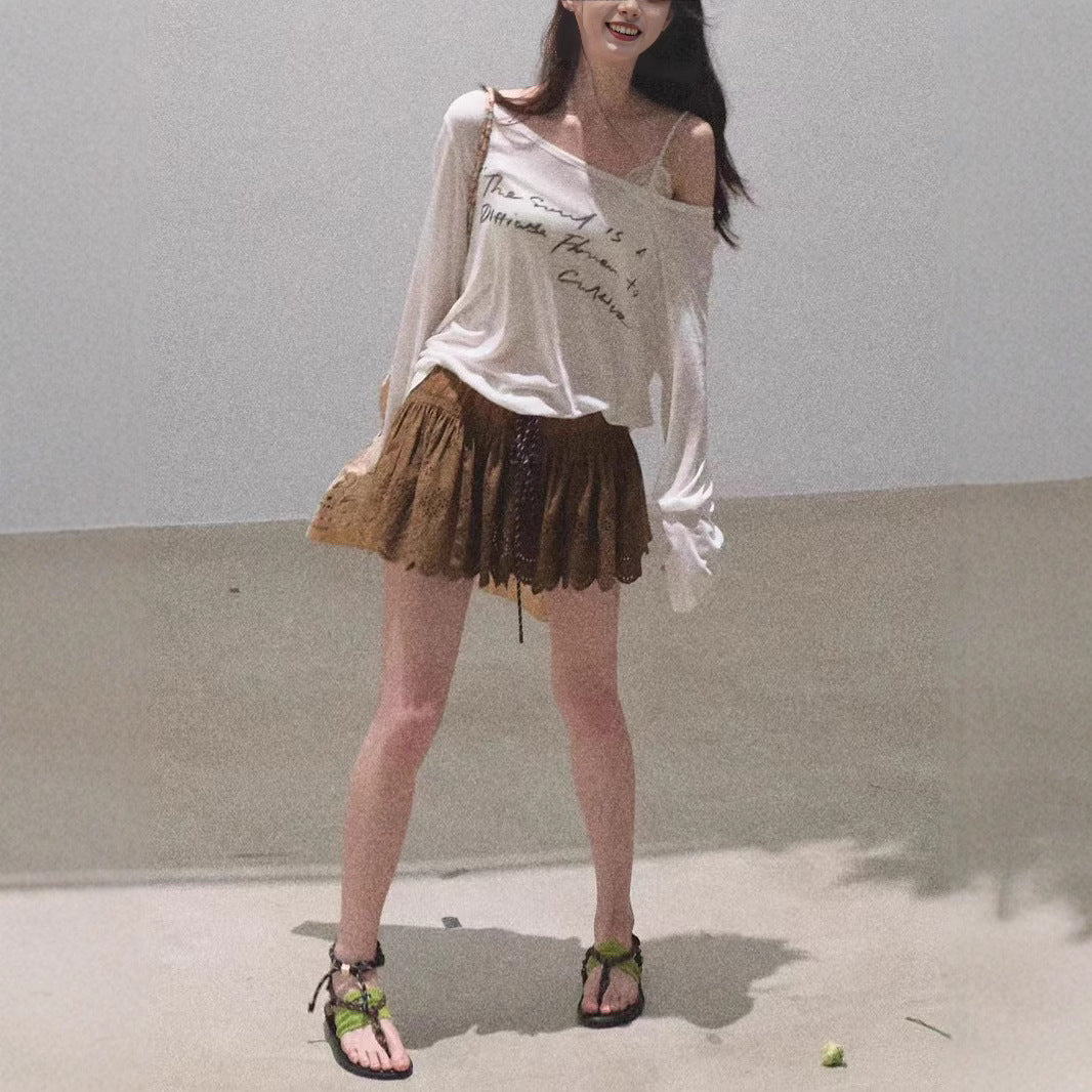 All Cotton Bohemian Hollow Skirt By SXRREAL.