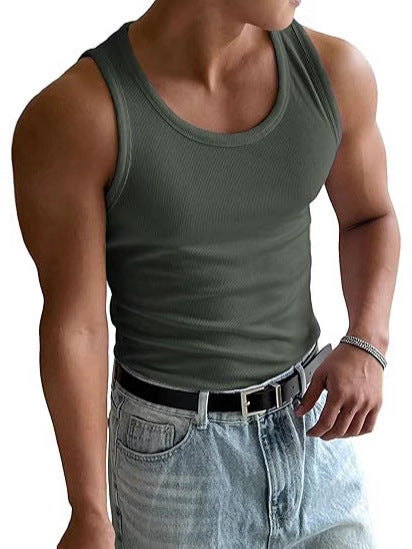 Men's Round Neck Workout Vest By SXRREAL.