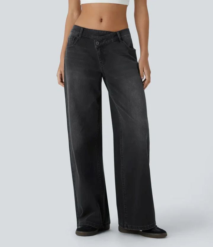 Women's High Waisted Straight Jeans By SXRREAL.