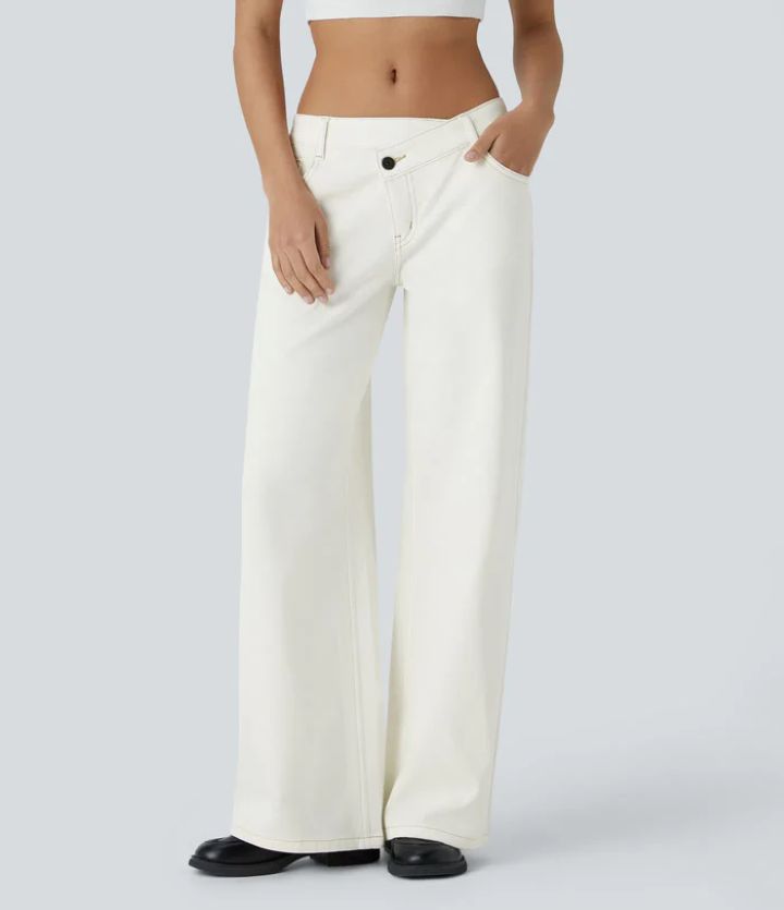 Women's High Waisted Straight Jeans By SXRREAL.