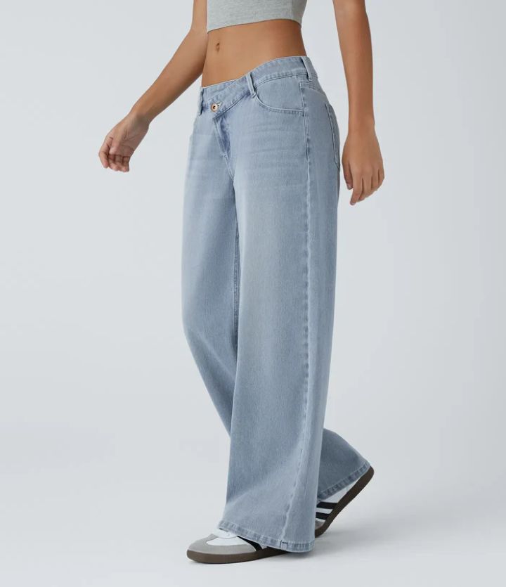 Women's High Waisted Straight Jeans By SXRREAL.