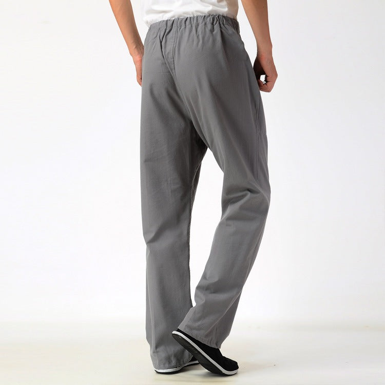 Men's Solid Color Coarse Fabric Casual Pants By SXRREAL.