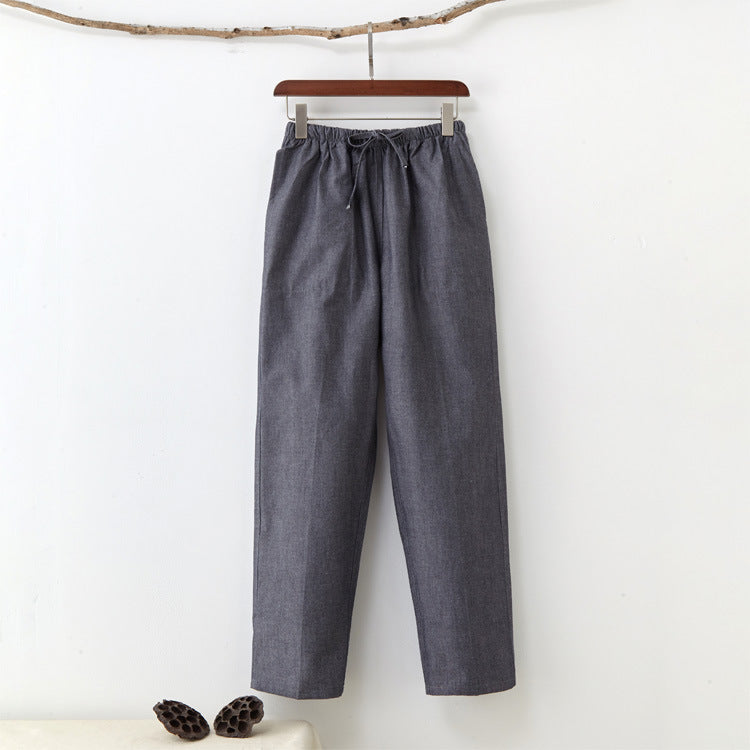 Men's Solid Color Coarse Fabric Casual Pants By SXRREAL.