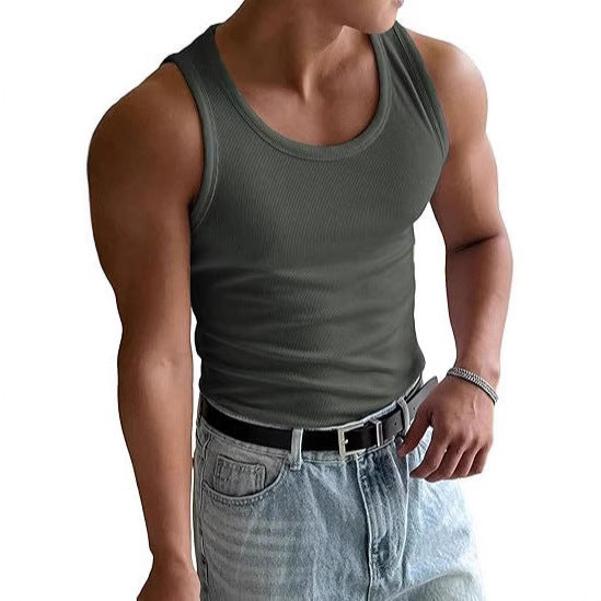 Men's Round Neck Workout Vest By SXRREAL.
