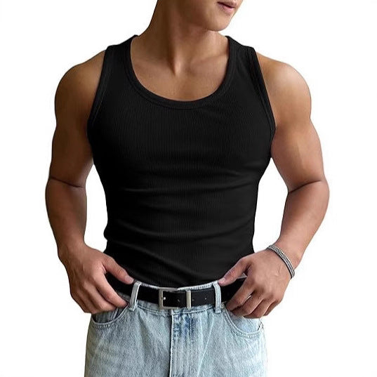 Men's Round Neck Workout Vest By SXRREAL.