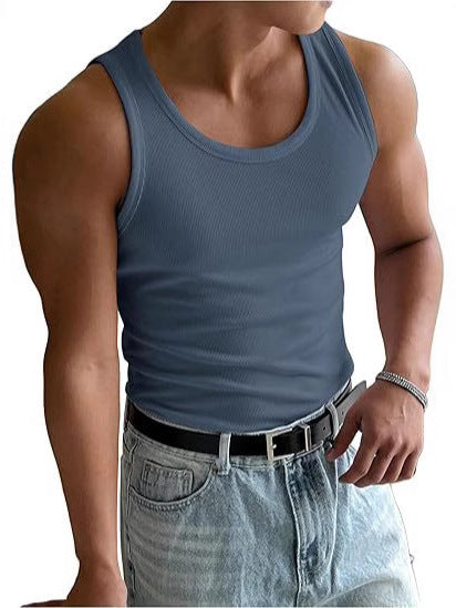 Men's Round Neck Workout Vest By SXRREAL.