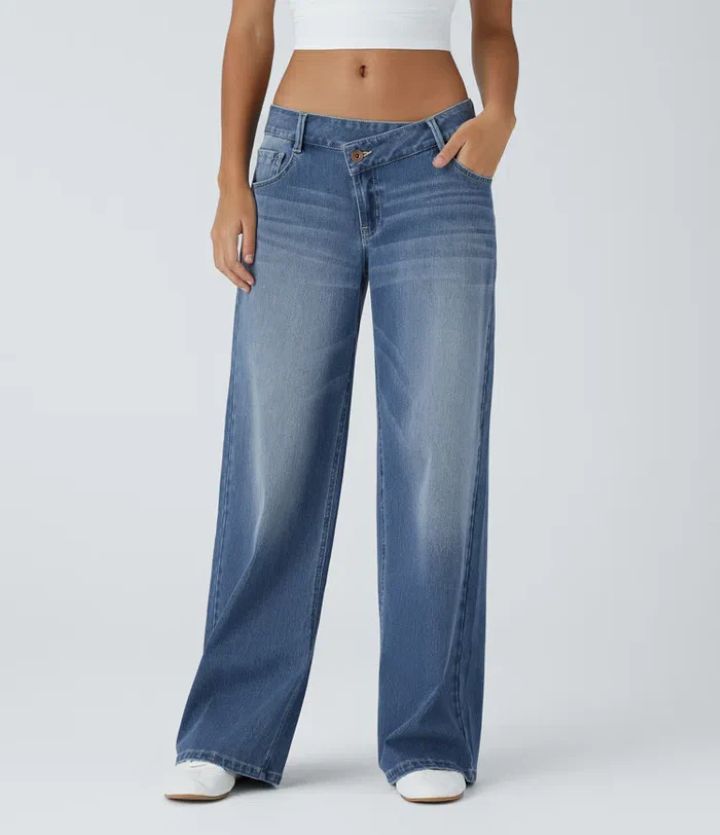 Women's High Waisted Straight Jeans By SXRREAL.