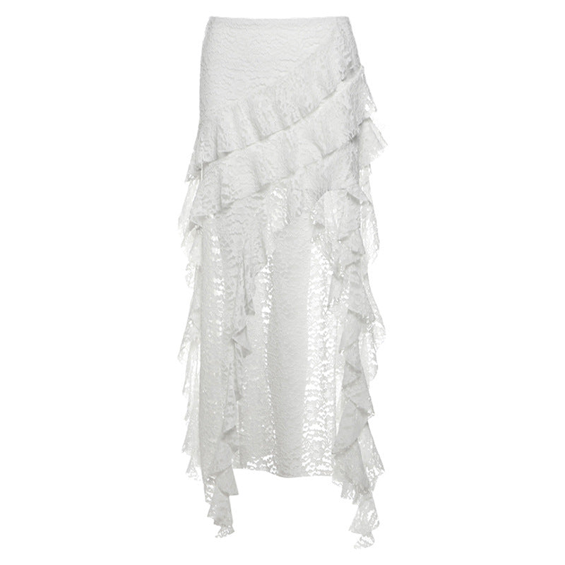 Women's Lace Wavy Pleated Skirt By SXRREAL.