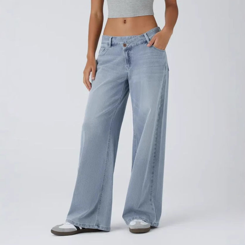 Women's High Waisted Straight Jeans By SXRREAL.