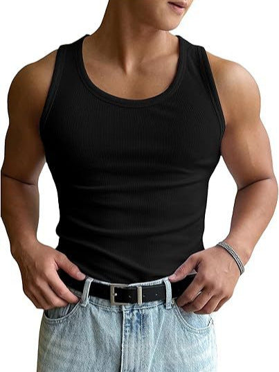 Men's Round Neck Workout Vest By SXRREAL.