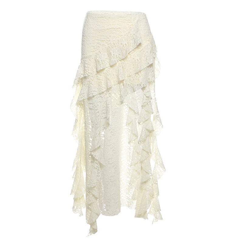 Women's Lace Wavy Pleated Skirt By SXRREAL.