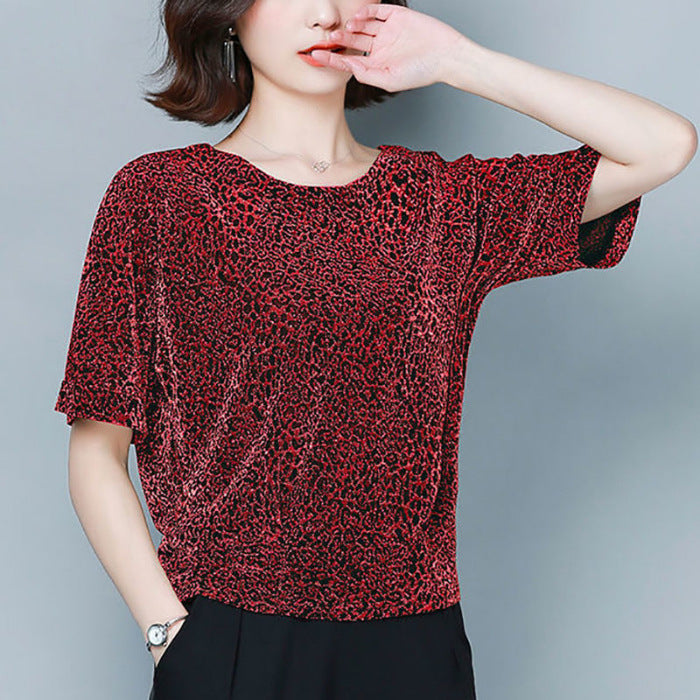 Loose-fitting Bright Silk Leopard Print Shirt By SXRREAL.