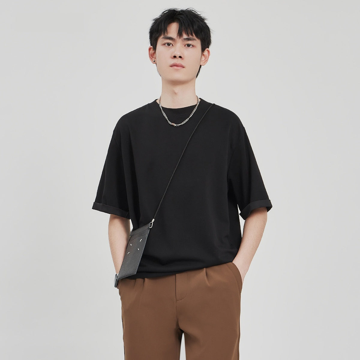 Men's Drape Knit Loose Casual T-shirt By SXRREAL.
