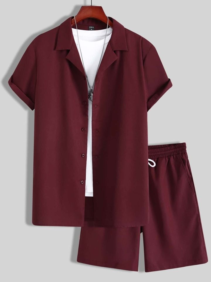 Cuban Collar Men's Clothing Set By SXRREAL.