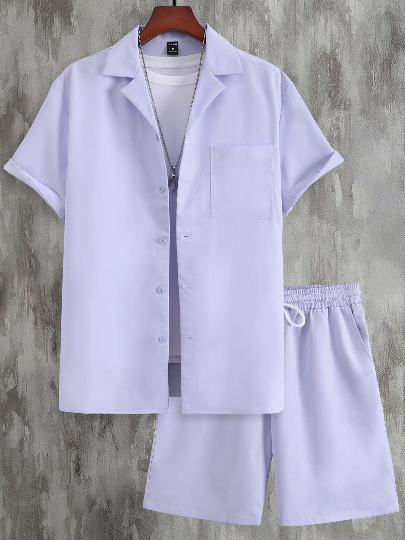 Cuban Collar Men's Clothing Set By SXRREAL.