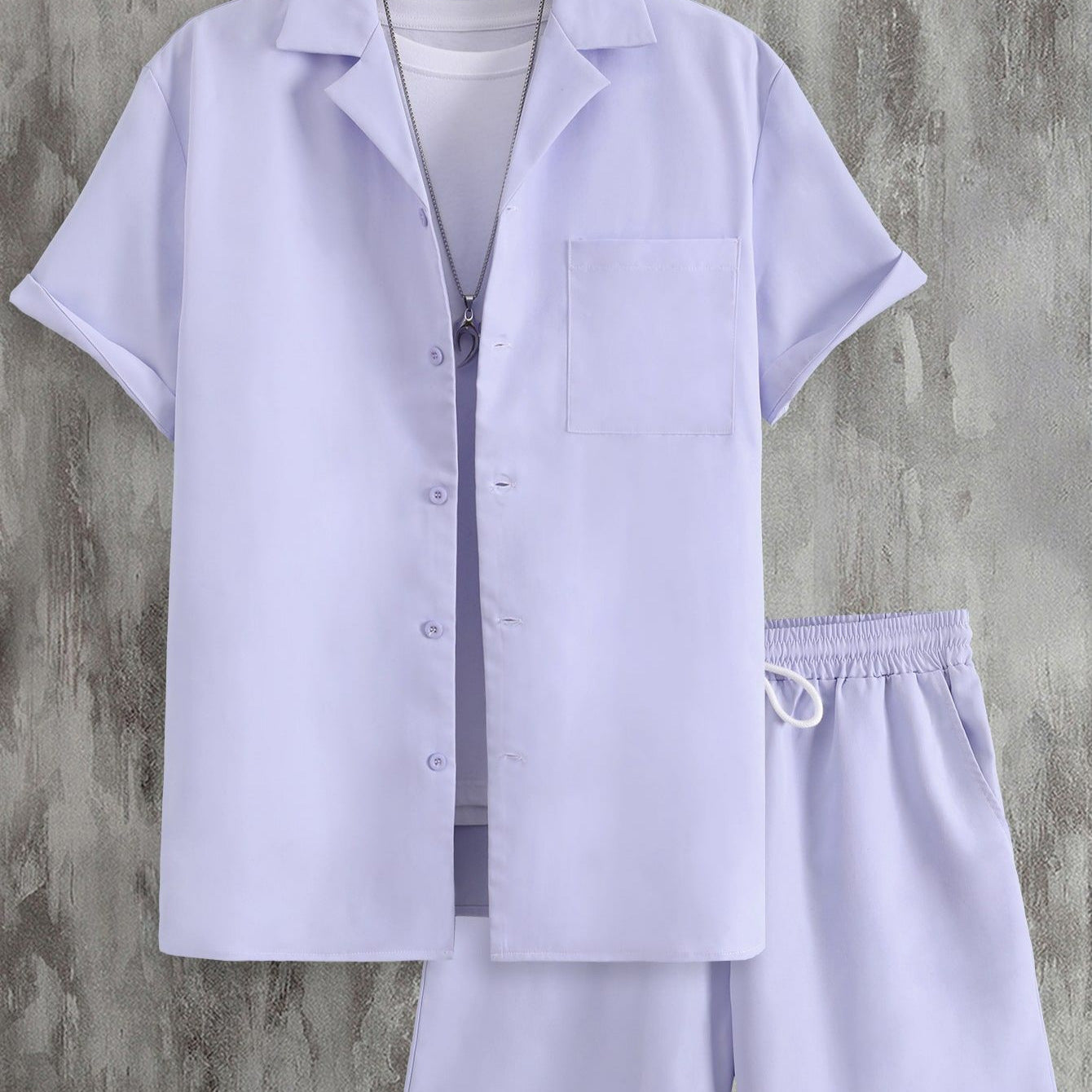 Cuban Collar Men's Clothing Set By SXRREAL.