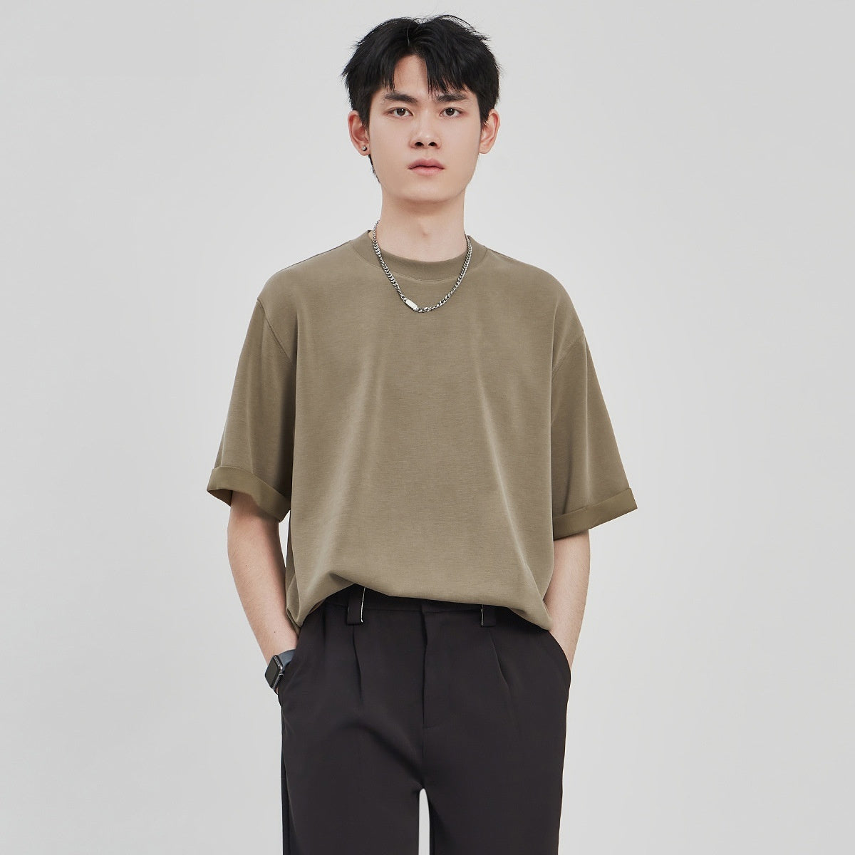 Men's Drape Knit Loose Casual T-shirt By SXRREAL.