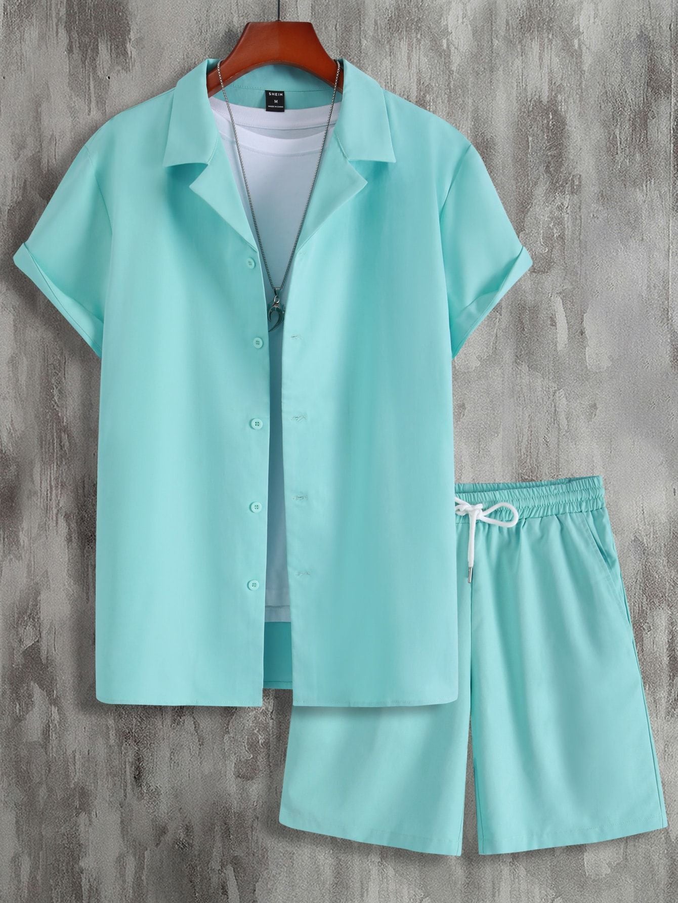 Cuban Collar Men's Clothing Set By SXRREAL.